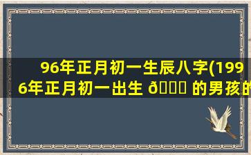 96年正月初一生辰八字(1996年正月初一出生 🐛 的男孩的运势如何)